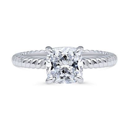 Woven Solitaire 2ct CZ Ring in Sterling Silver