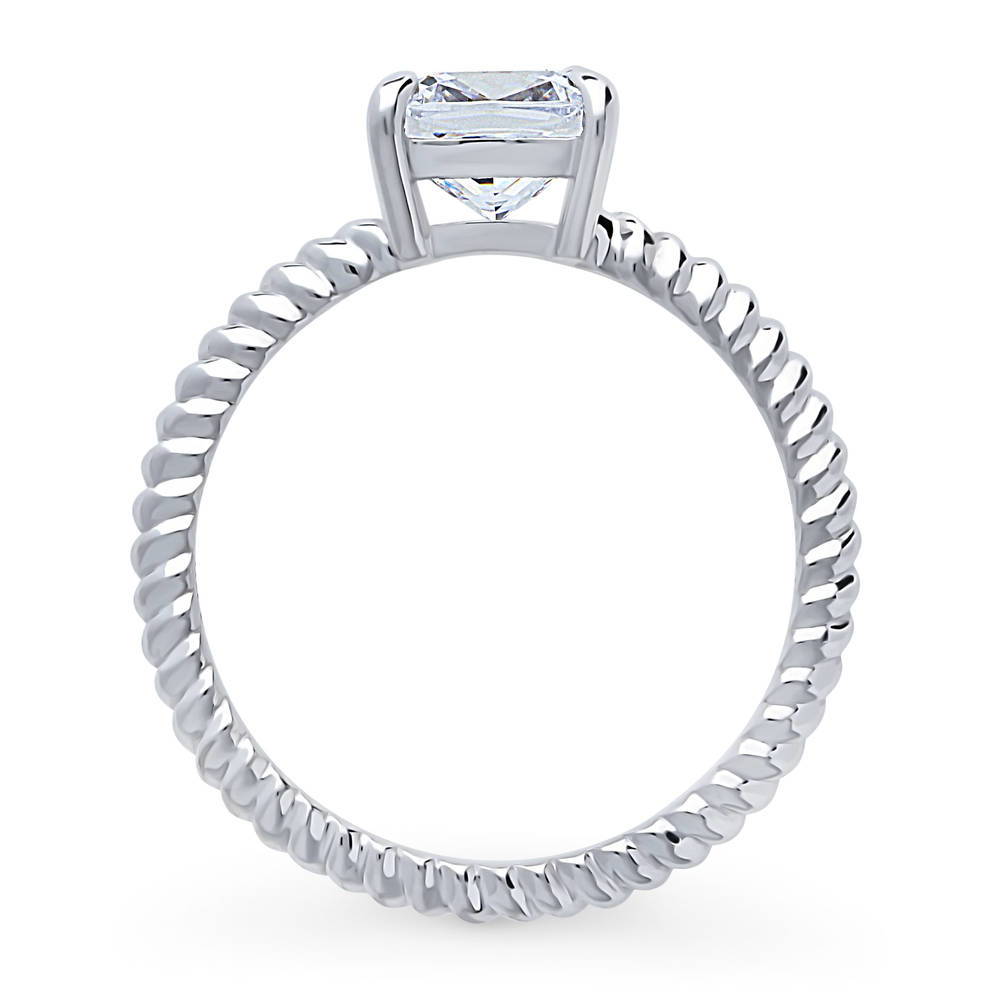 Alternate view of Woven Solitaire CZ Ring in Sterling Silver, 7 of 8