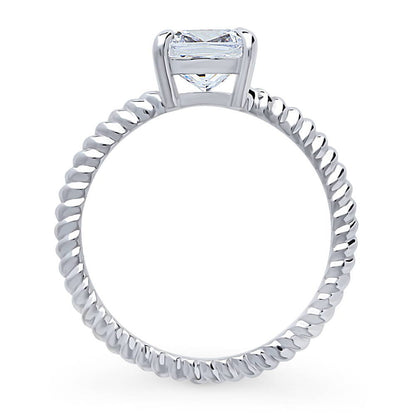 Woven Solitaire 2ct CZ Ring in Sterling Silver