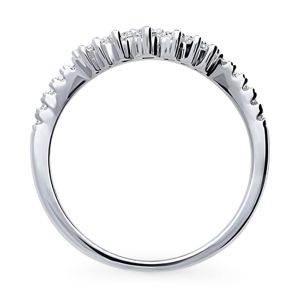 Alternate view of Wishbone CZ Eternity Ring in Sterling Silver, 8 of 9