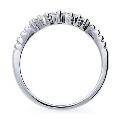 Wishbone CZ Eternity Ring in Sterling Silver