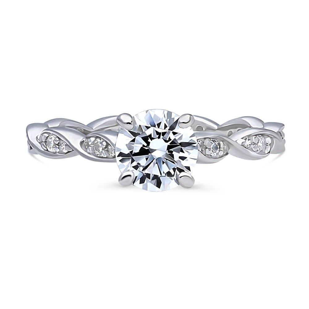 Woven Solitaire 1ct CZ Ring in Sterling Silver