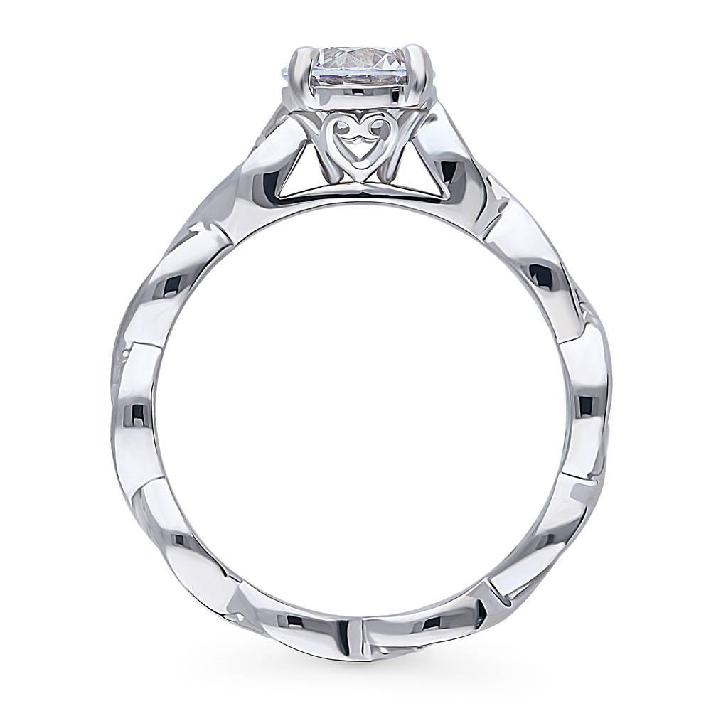 Alternate view of Woven Solitaire 1ct CZ Ring in Sterling Silver, 7 of 9