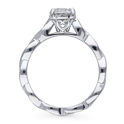 Woven Solitaire 1ct CZ Ring in Sterling Silver
