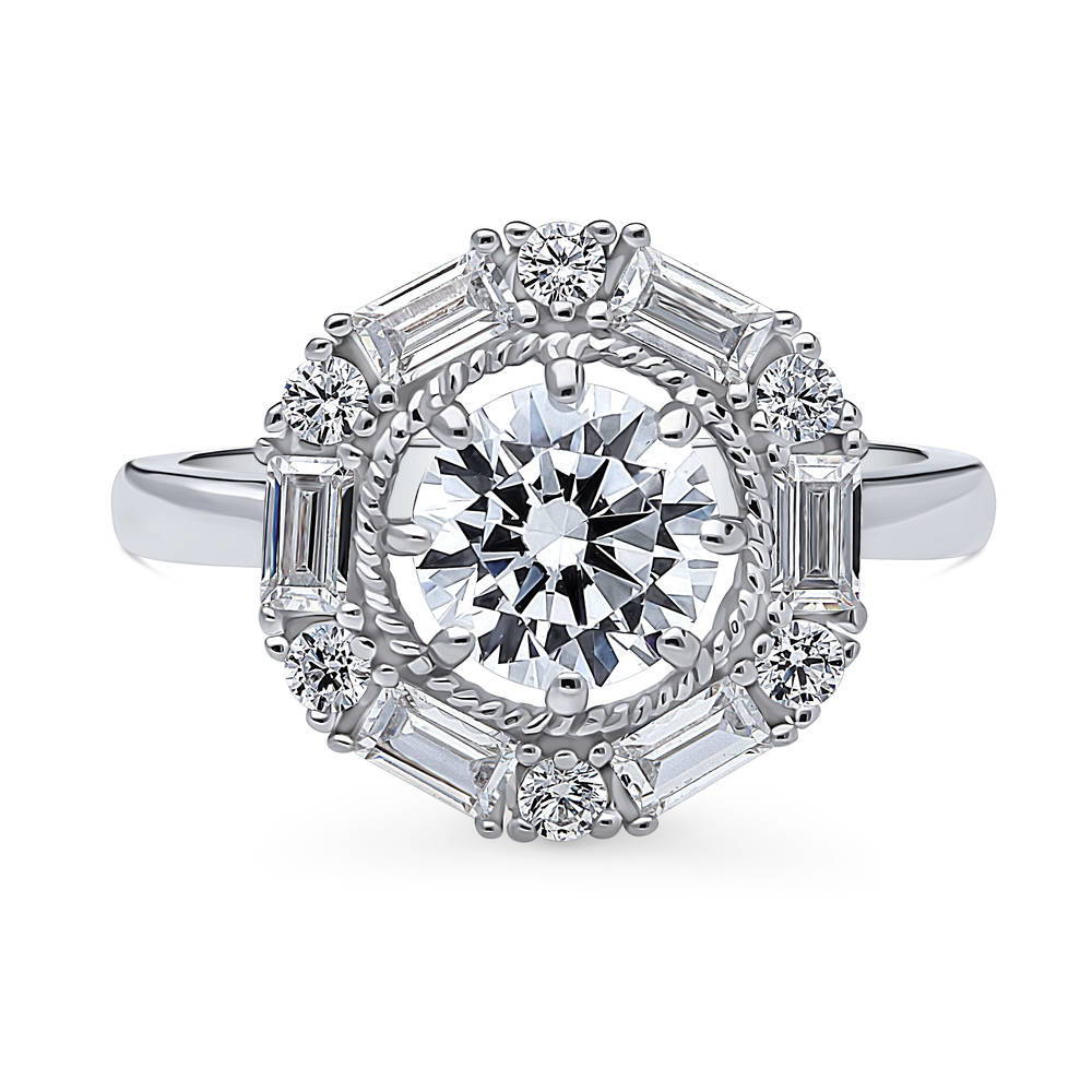 Halo Cable CZ Ring in Sterling Silver, 1 of 9