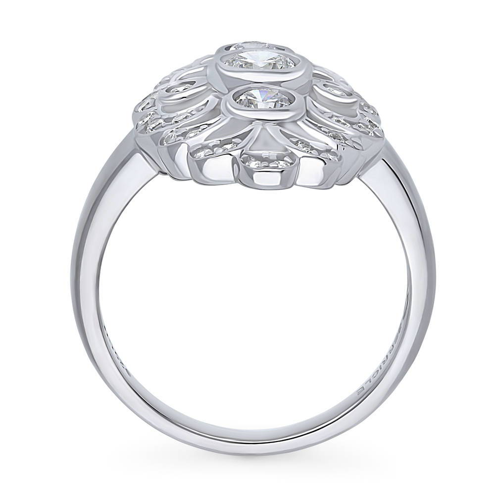 Alternate view of Navette Art Deco CZ Ring in Sterling Silver, 8 of 10