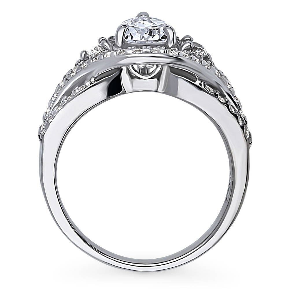 Alternate view of Woven 3-Stone 1.3ct CZ Ring in Sterling Silver, 8 of 9
