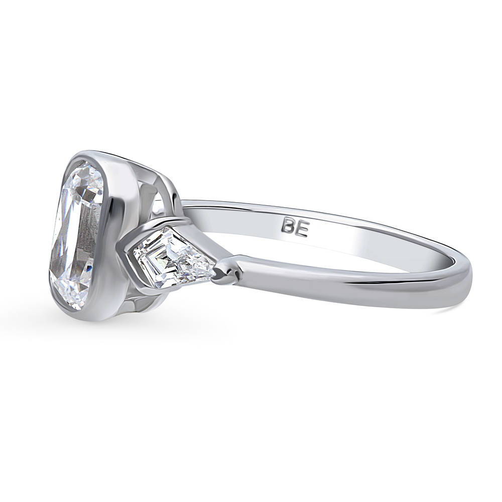3-Stone Radiant CZ Ring in Sterling Silver