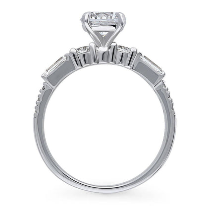 Solitaire Art Deco 1ct CZ Ring in Sterling Silver