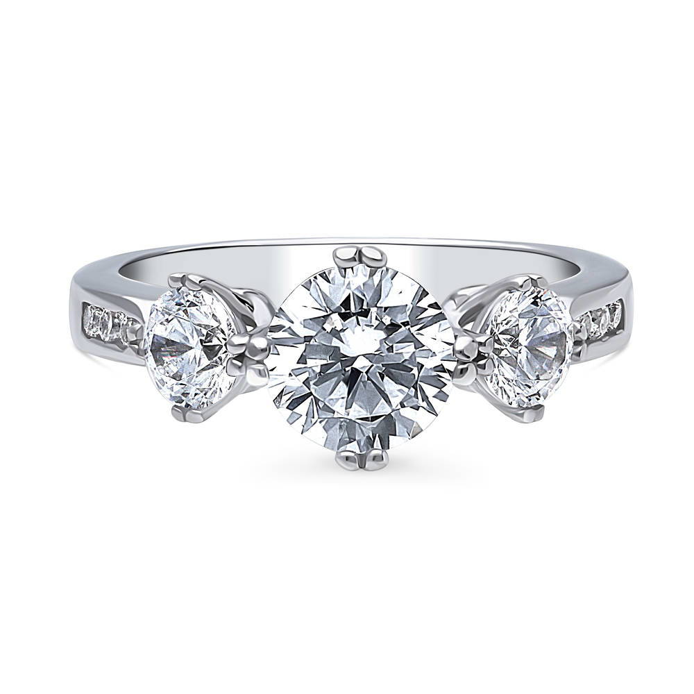 3-Stone 1.25ct CZ Ring in Sterling Silver, 1 of 9