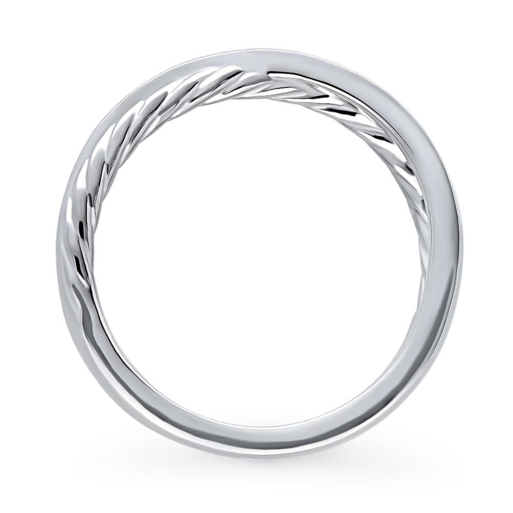 Woven Criss Cross CZ Ring in Sterling Silver