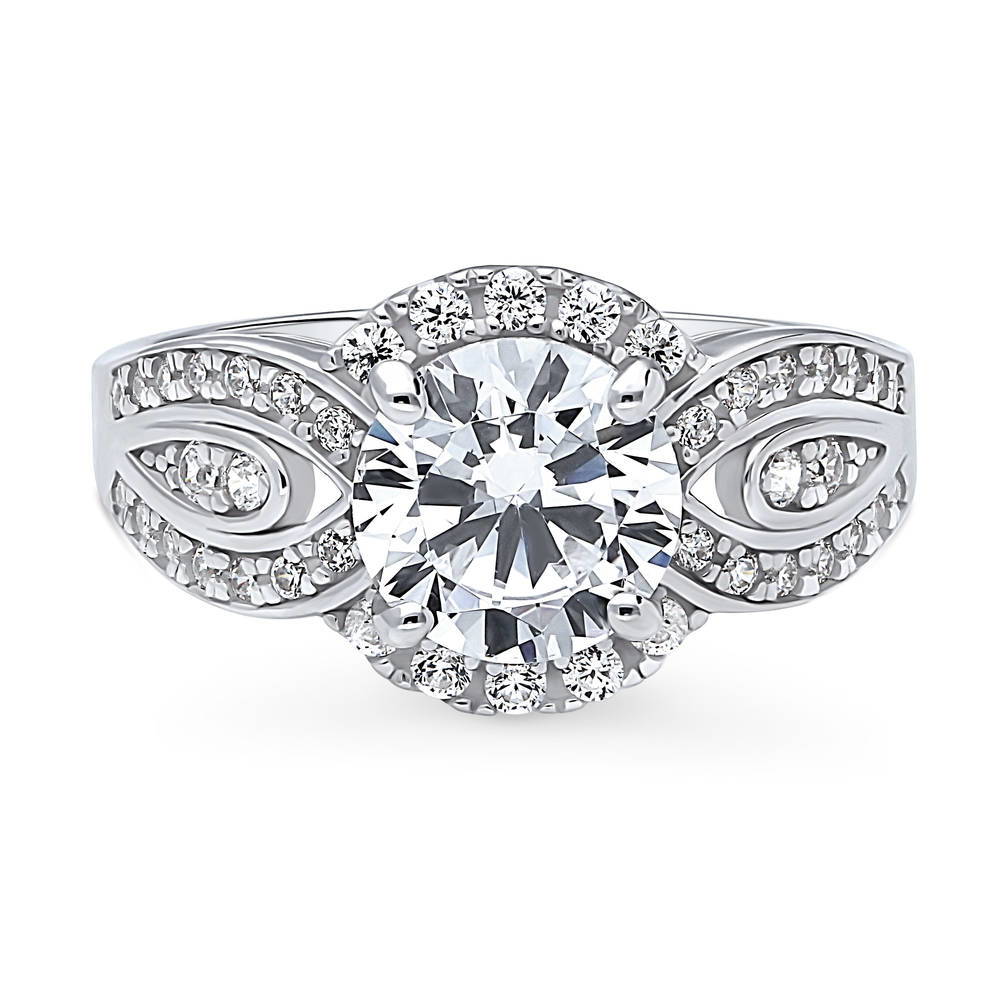 Halo Woven CZ Ring in Sterling Silver