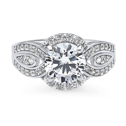 Halo Woven CZ Ring in Sterling Silver