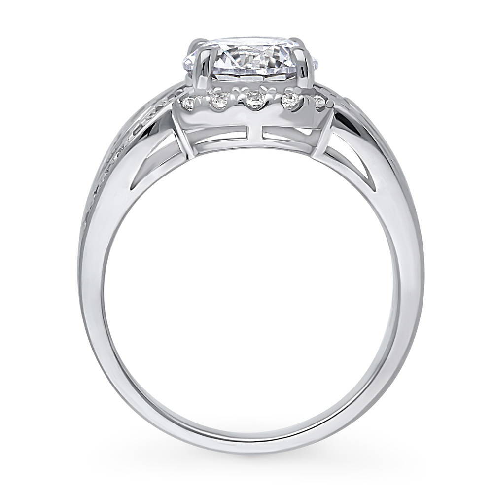 Halo Woven CZ Ring in Sterling Silver