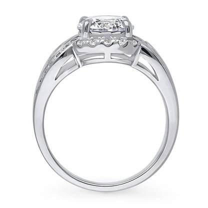 Halo Woven CZ Ring in Sterling Silver