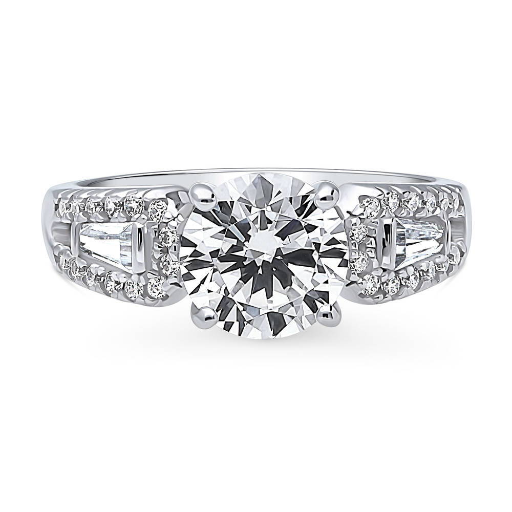 Solitaire CZ Ring in Sterling Silver 2ct, 1 of 9