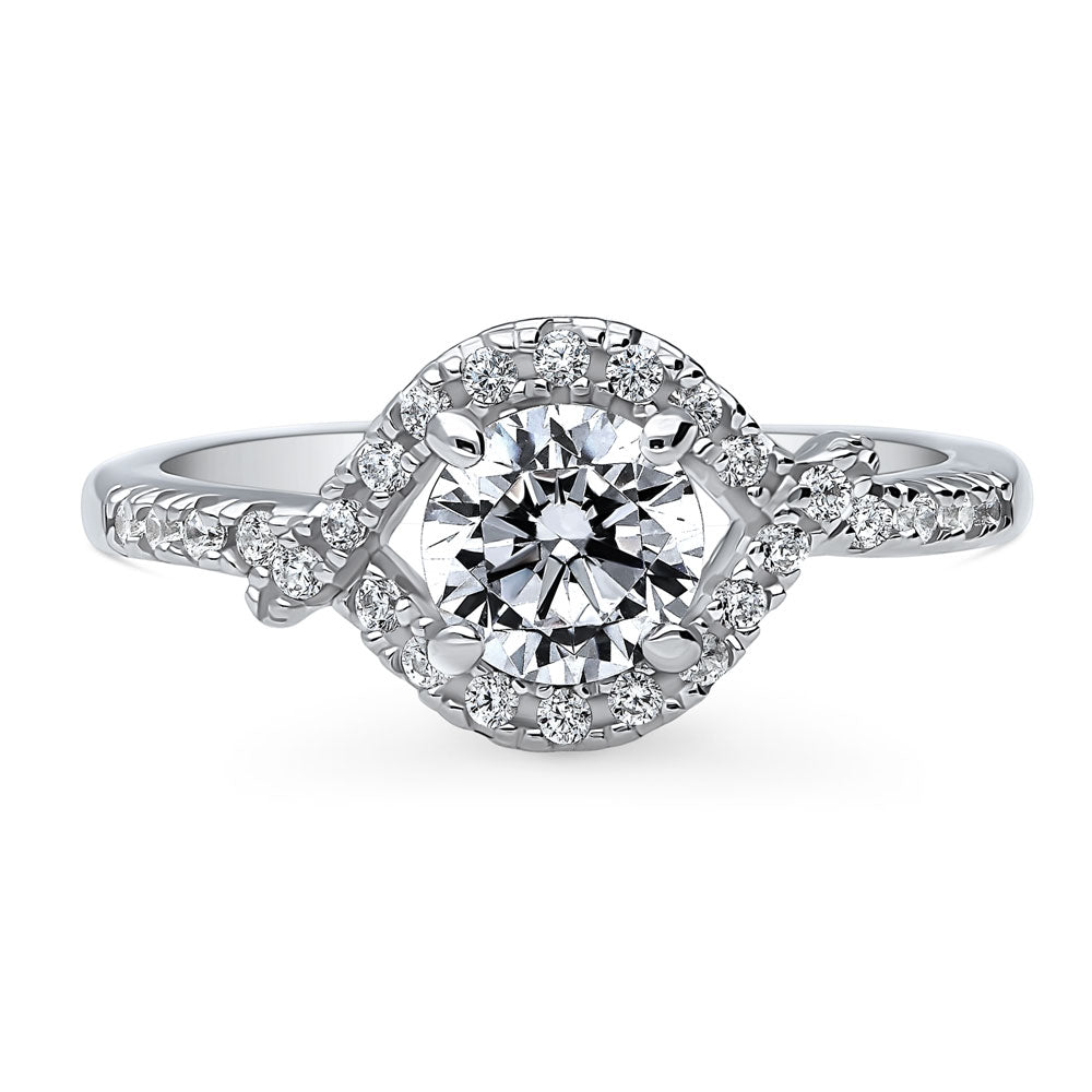 Woven Halo CZ Ring in Sterling Silver, 1 of 10