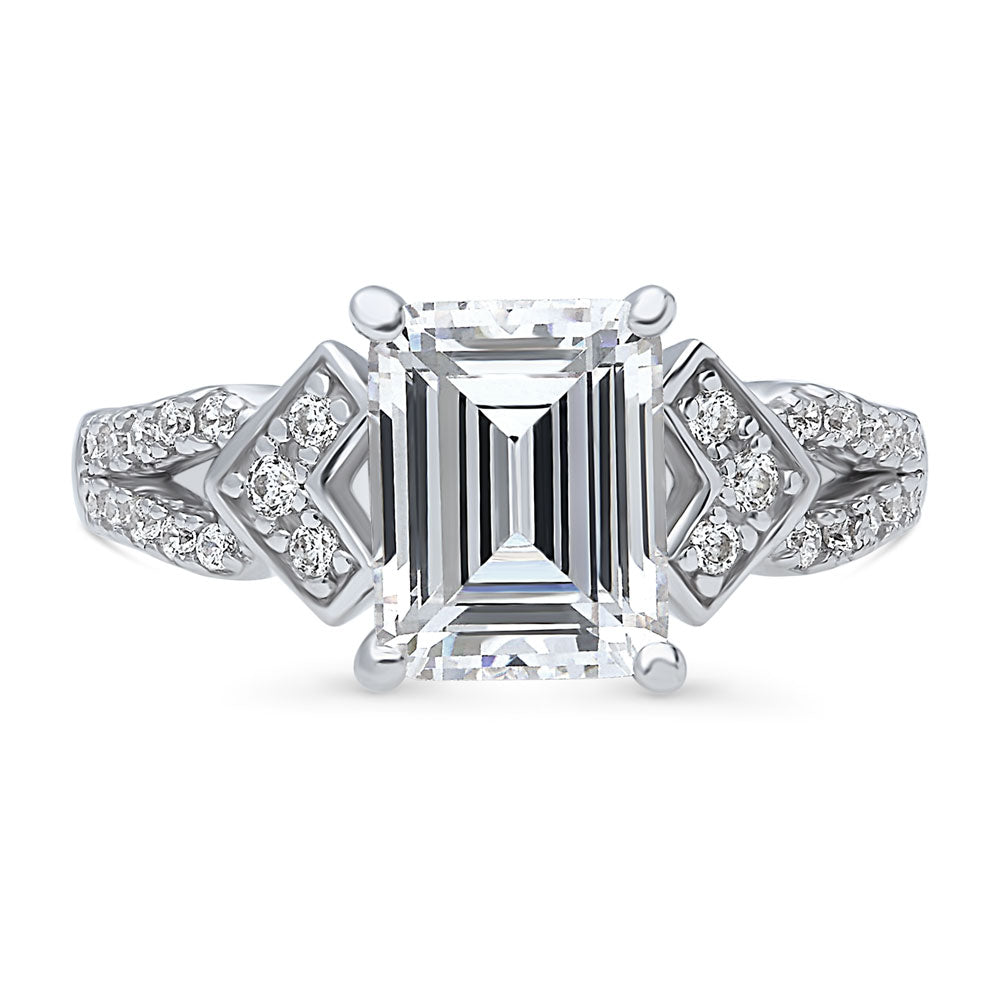 Arrow CZ Split Shank Ring in Sterling Silver, 1 of 9