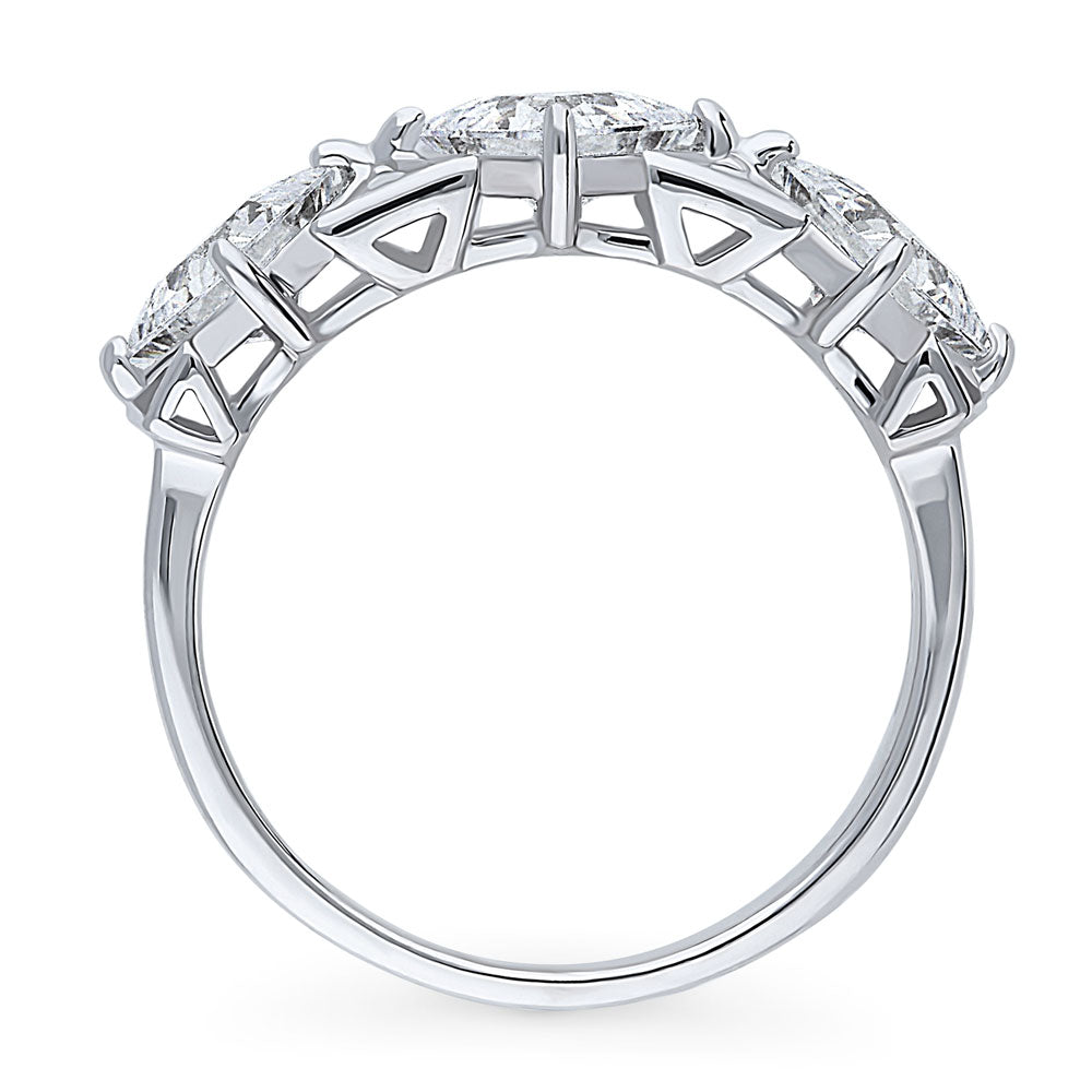 Alternate view of 3-Stone Art Deco 2.1ct Princess CZ Ring in Sterling Silver, 8 of 11