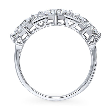 3-Stone Art Deco 2.1ct Princess CZ Ring in Sterling Silver