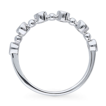 Bubble Bead Bezel CZ Eternity Ring in Sterling Silver