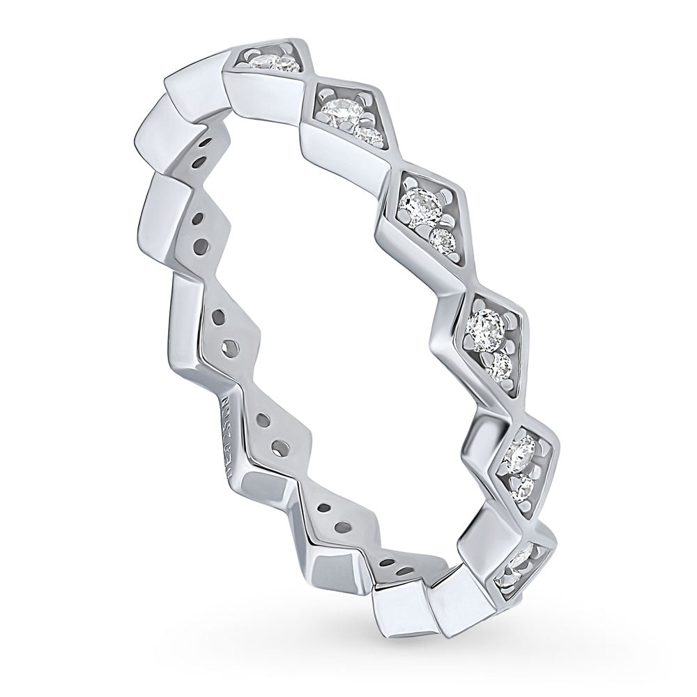 Front view of CZ Eternity Ring in Sterling Silver, 3 of 7