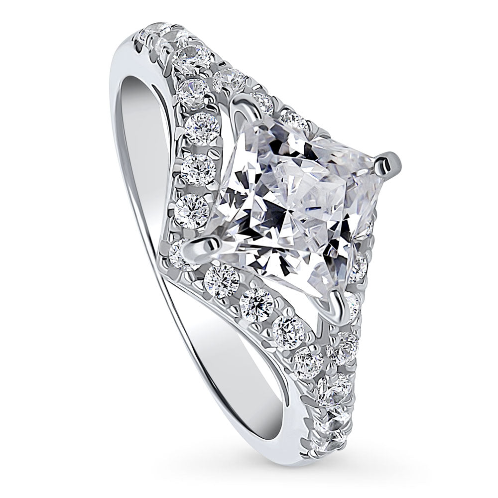 Front view of CZ Ring in Sterling Silver, 4 of 10