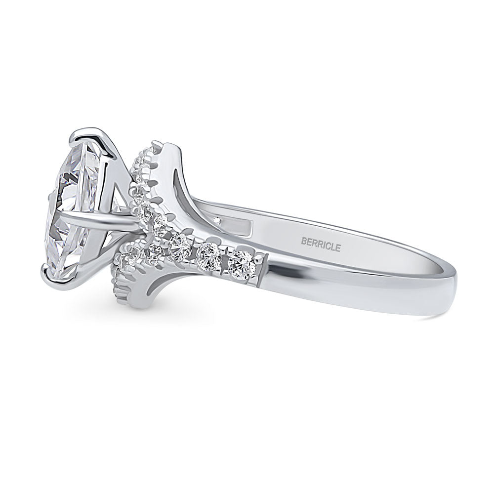 Angle view of CZ Ring in Sterling Silver, 5 of 10