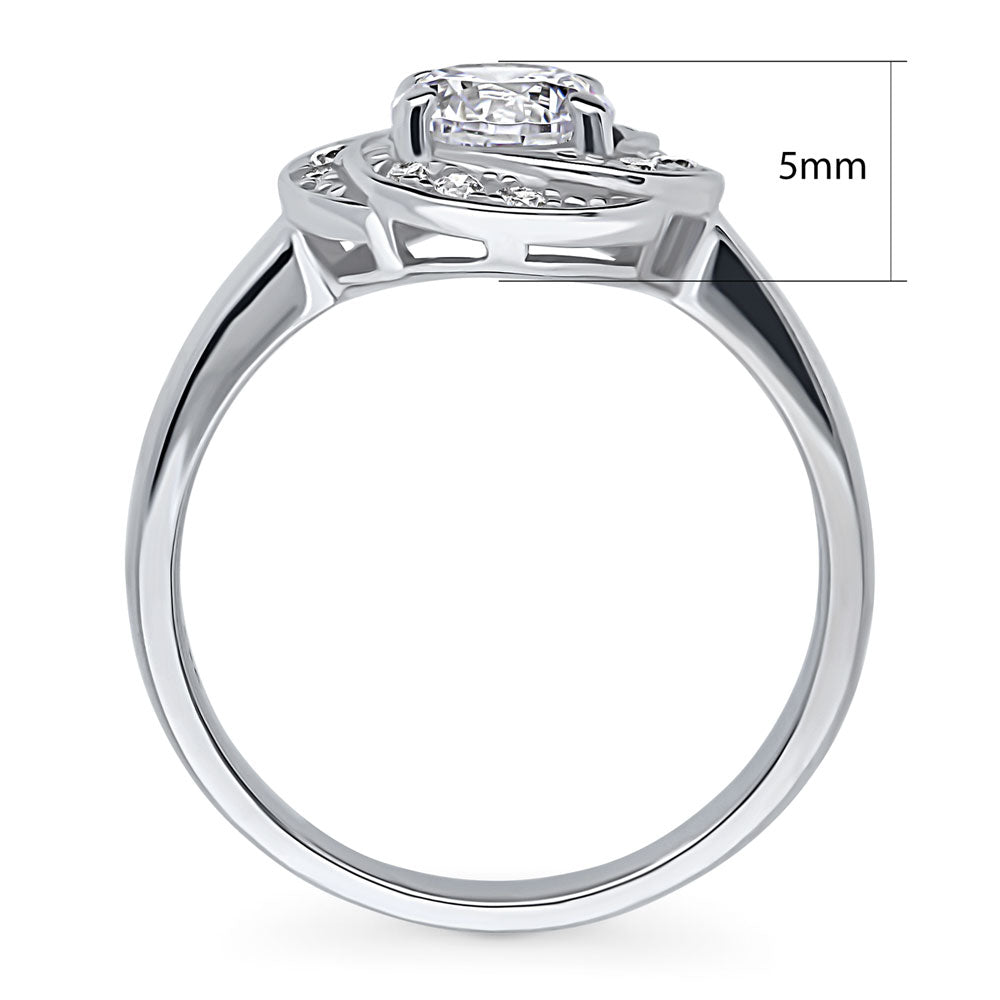 Flower Woven Halo CZ Ring in Sterling Silver