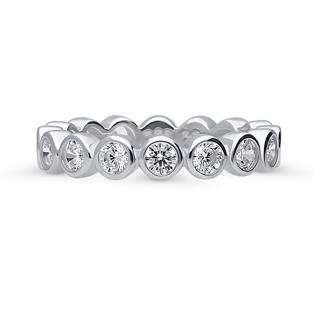 Bubble Bezel Set CZ Eternity Ring in Sterling Silver, 1 of 11