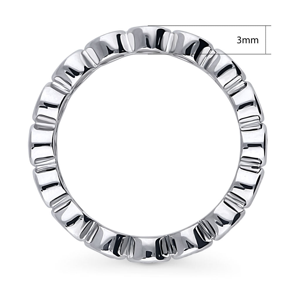 Bubble Bezel CZ Eternity Ring in Sterling Silver