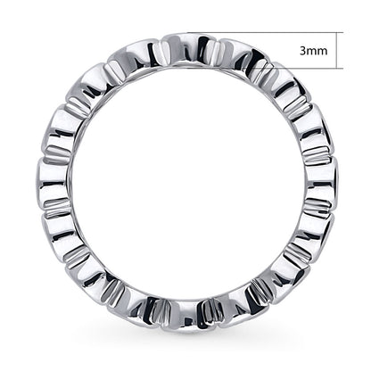 Bubble Bezel CZ Eternity Ring in Sterling Silver
