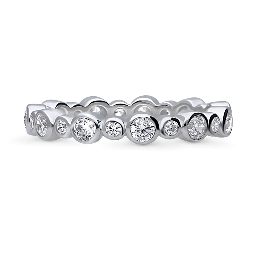 Bubble Bezel Set CZ Eternity Ring in Sterling Silver, 1 of 13