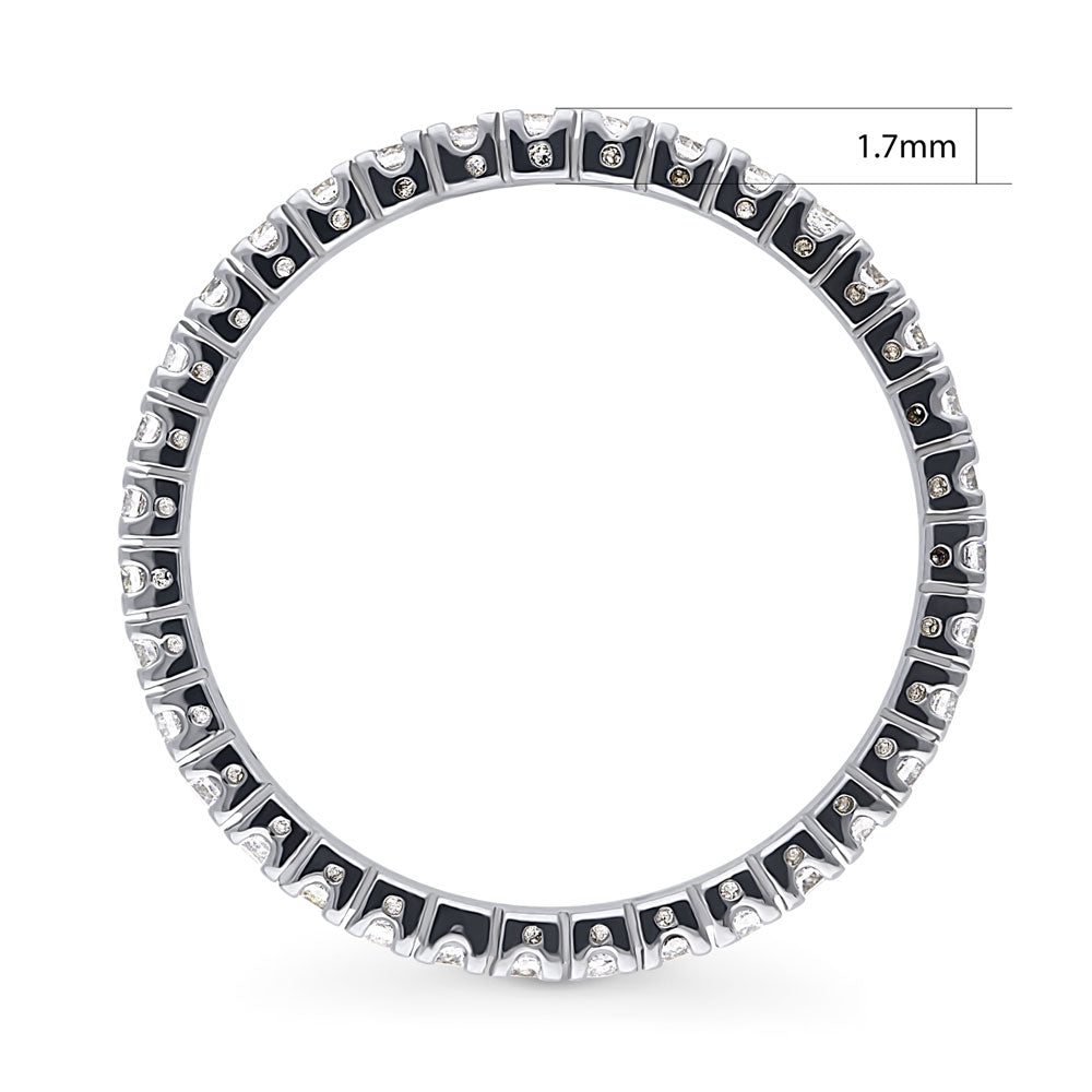 Angle view of CZ Eternity Ring in Sterling Silver, 4 of 13