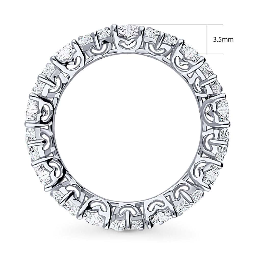 Heart Heart CZ Eternity Ring in Sterling Silver