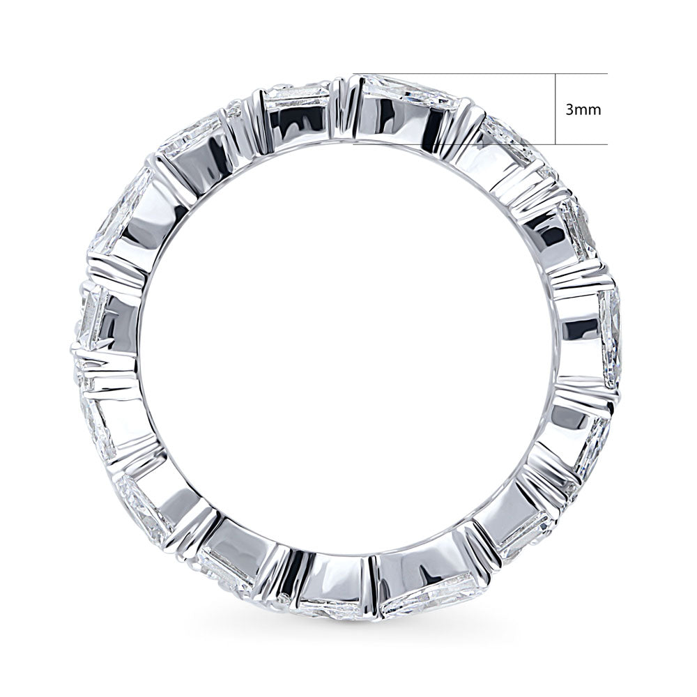 Cluster Pear CZ Eternity Ring in Sterling Silver