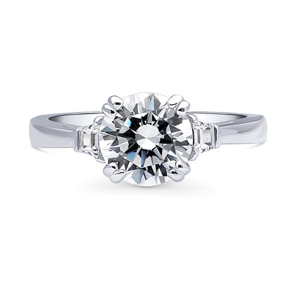3-Stone 2ct CZ Ring in Sterling Silver
