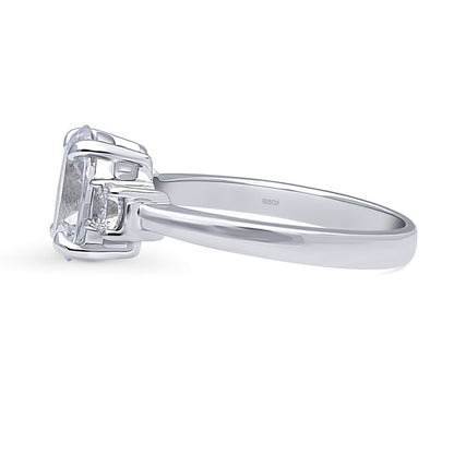 3-Stone 1.8ct Oval CZ Ring in Sterling Silver