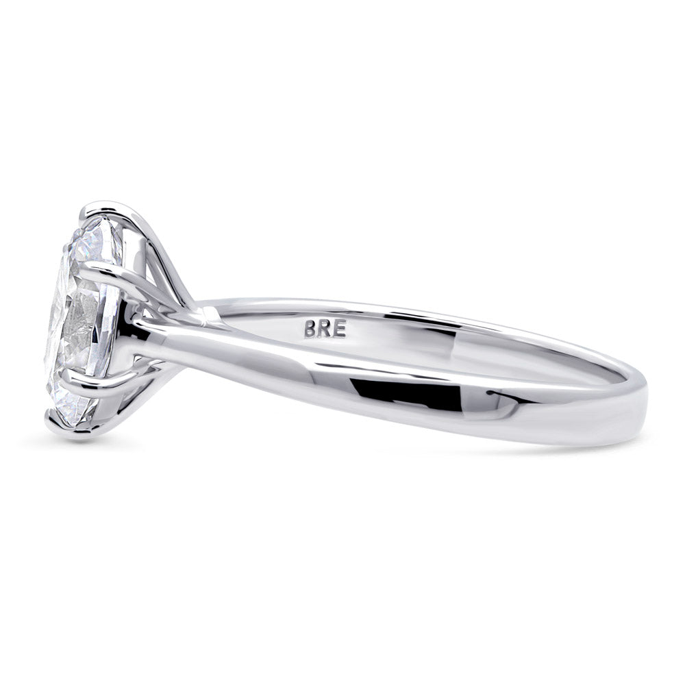Silver Solitaire 1.8ct Oval Cut CZ Wedding Engagement Ring