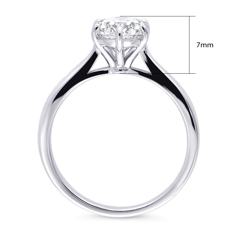 レイチェルページ Sterling Silver Solitaire Oval CZ Wedding Engagement Ring