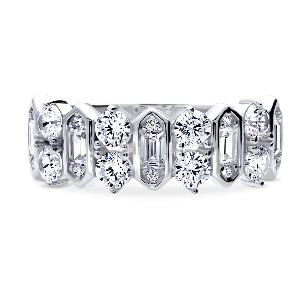 Cluster Art Deco CZ Stackable Band in Sterling Silver, 1 of 11