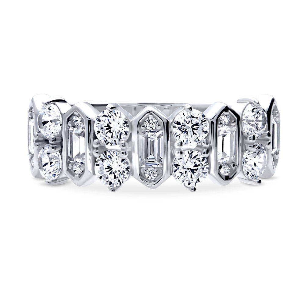 Cluster Art Deco CZ Band in Sterling Silver, 1 of 13