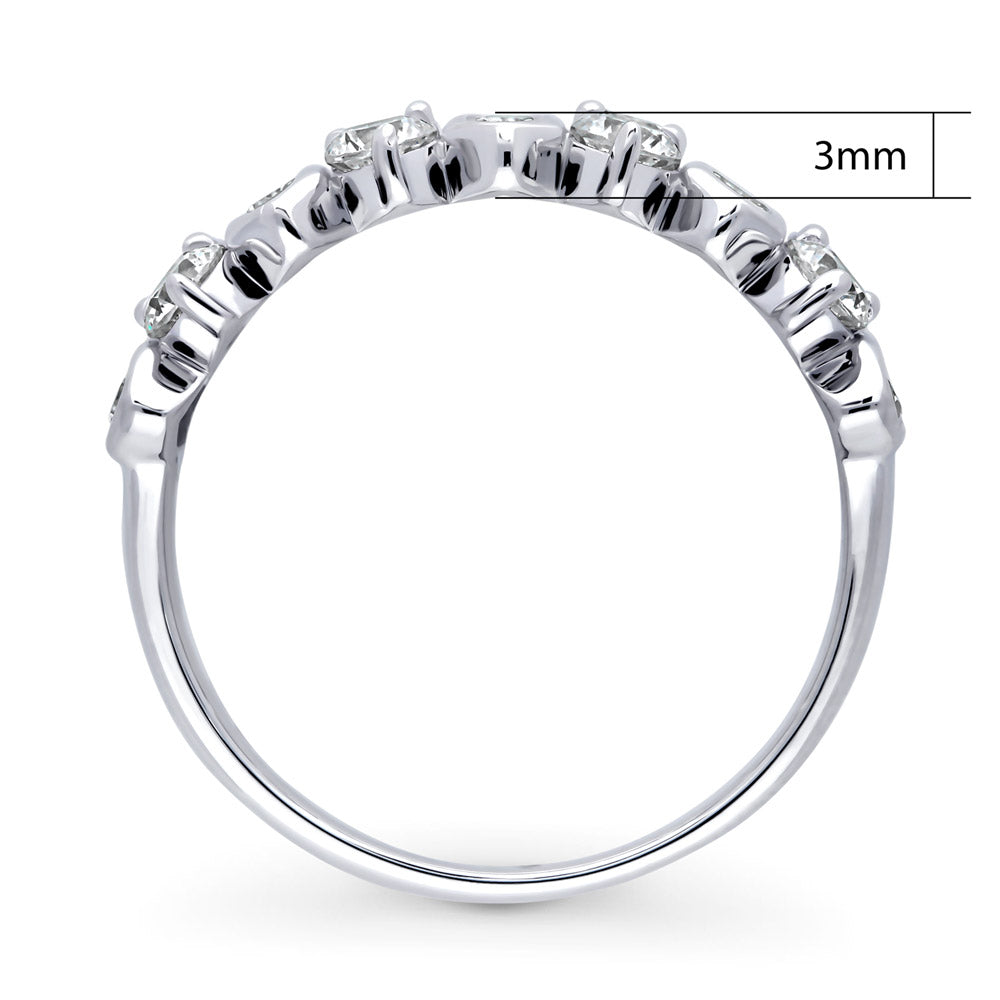 Alternate view of Cluster Art Deco CZ Band in Sterling Silver, 8 of 13