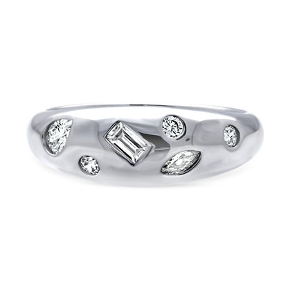 Dome CZ Band in Sterling Silver