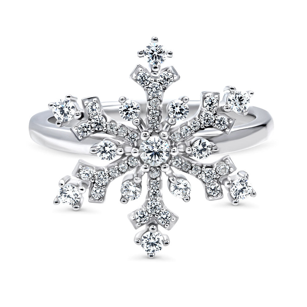 Snowflake CZ Ring in Sterling Silver, 1 of 12