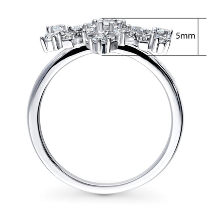 Snowflake CZ Ring in Sterling Silver