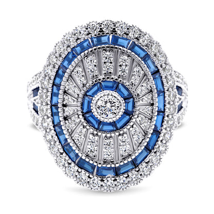Art Deco Milgrain CZ Ring in Sterling Silver