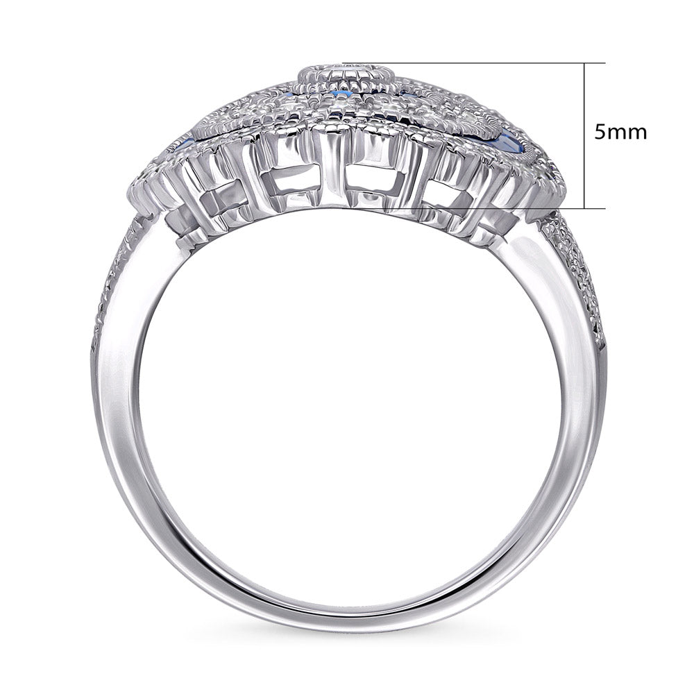 Alternate view of Art Deco Milgrain CZ Ring in Sterling Silver, 8 of 10