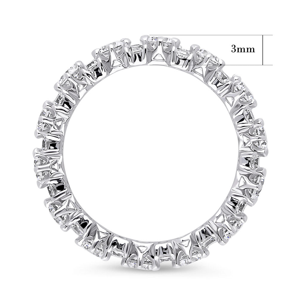 Angle view of CZ Eternity Ring in Sterling Silver, 5 of 9