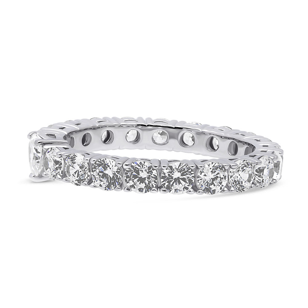 Angle view of Solitaire 0.25ct Heart CZ Ring in Sterling Silver, 5 of 10